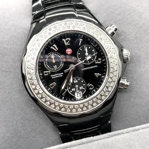 MICHELE Tahitian Ceramic Diamond Chronograph Watch